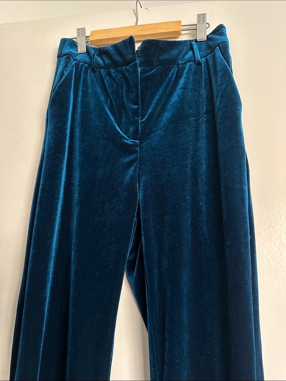 Ladies Deep Royal Blue Velvet Dress Pants
